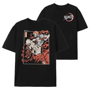 Akaza Upper Moon 3 T-Shirt, Demon Slayer Infinity Castle Arc Graphic Tee, Vintage Washed Oversized Anime Shirt, Soft Cotton Streetwear Clothes, Unisex Manga Apparel, Gift for Demon Slayer Fans