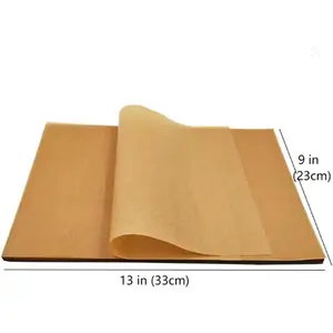 Unbleached Parchment Paper Sheets for Baking,Parchment Paper for Baking Brown Baking Paper(100Pcs)