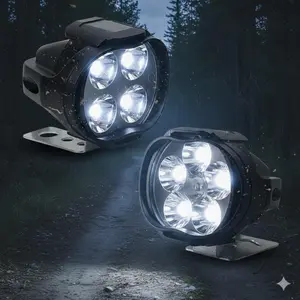 Universal Motorcycle LED Headlight Conversion Kit: Super Bright Daytime Running & Fog Lights with 4 or 6 LEDs, Waterproof & Shockproof for Enhanced Night Riding Safety.