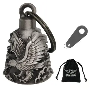 Dream Apparel Christmas/Halloween Bell,Gremlin/Guardian bell,Motorcycle Bell/Motorcycle Key Chain for Bikers Women Men W/Hanger,Biker Bell for Riders,Good Luck Riding Bell Spirit Bell Moto Accessories