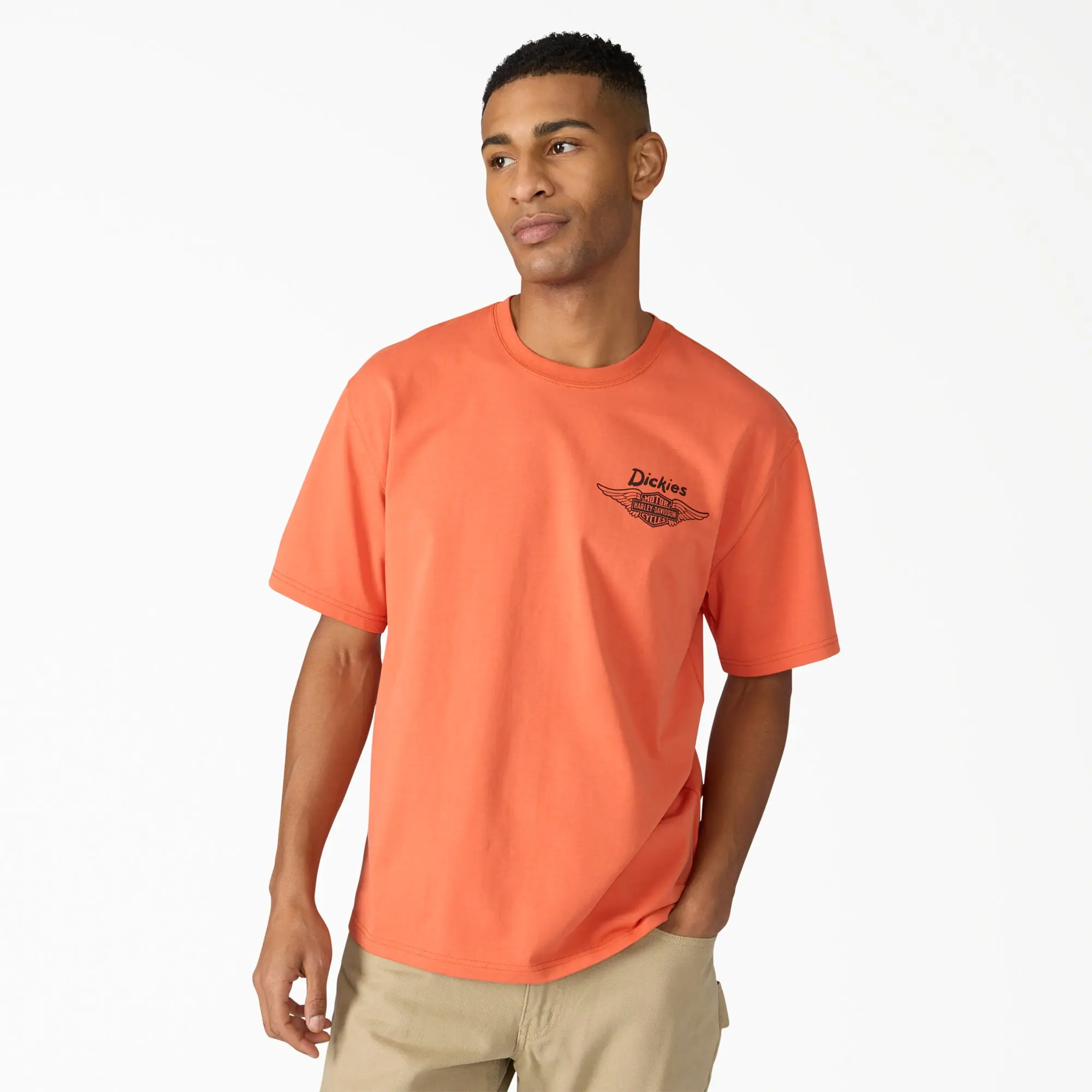 Dickies x Harley-Davidson® Vintage Wash Cowboy Graphic T-Shirt,Relaxed Fit Heavyweight, Workwear Style