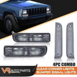 Pair Smoke Corner Bumper Signal Lights Fit For 1997-2001 Jeep Cherokee XJ