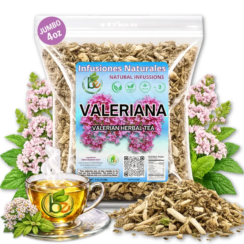 VIRAL Valerian Root (Valeriana) Herbal Tea - Calming and Relaxing - Good Night Rest - 100% Natural Vegan Raw Valerian Herb Valerian Sleep Tea - 4oz (113g) - Beverage