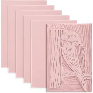 Linoleum Blocks for Printmaking Supplies - 6 count 4"x6"Rubber Linocut Block Printing Kit for  Carving, Soft  Printing Linoleum for DIY Crafts & Art Projects