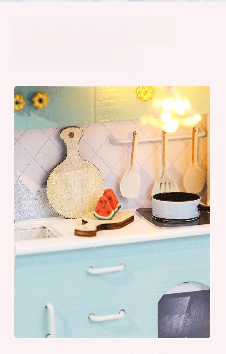 DIY Creative Attic Cottage — "Blue Serenity": A 3D Assembly Model. This makes for an exquisite birthday or holiday gift, as well as an ideal choice for crafting enthusiasts.