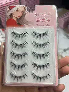 MISS CAT Cat Queen Ultimate Collection 5 Pairs Wholesale Price Wet Styles Spike Looking Manga Similar Lashes Eyelash Glue Extension Eyelashes Extensions