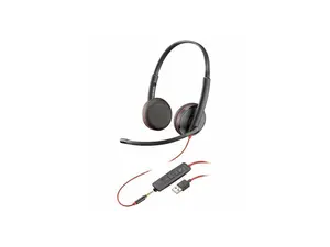 Poly Blackwire C3225 Headset - Stereo - Mini-phone (3.5mm) - Wired - 32 Ohm - 20 Hz - 20 kHz - On-ear, Over-the-head - Binaural - Supra-aural - 7.45 ft Cable - Noise Cancelling Microphone - Noise Canc