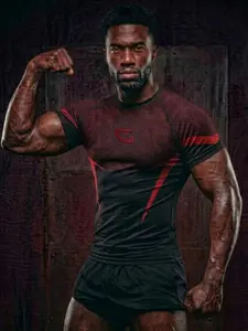 Shark Men's Sport Training T-Shirt, Quick-Dry Fabric & High Elasticity, Lightweight Odor-Resistant, Ideal for Fitness and Sports