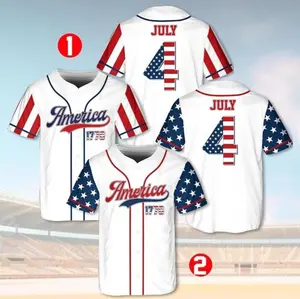 4th of July Baseball Jersey, American Flag Shirt, Patriotic USA Independence Day Jersey, 1250 Years of Freedom USA Flag Sports Jersey for Adults and Youth