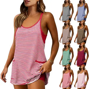 Naeduo Womens Tennis Athletic Dress Mini Romper Dress with Built in Shorts Summer Vacation Outfits