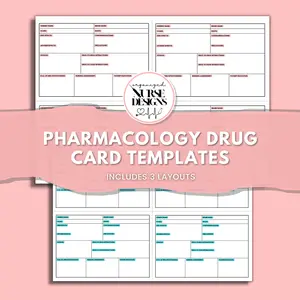Drug Cards Pharmacology Nursing Bundle