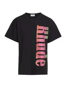 Rhude Side Logo Tee Green/ Pink/ Black