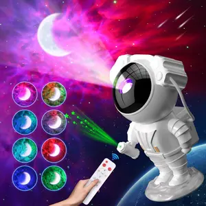 Astronaut Design Projector, USB Rechargeable Star Projector LED Night Light, Starry Nebula Moon Lamp with Timer & Remote Night Light