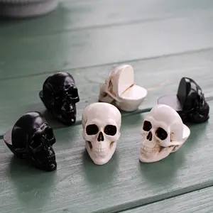 6 Piece Skull Head Plant Pot Feet Pads, Fun Garden Decoration Skull Heads, Resin Craftsmanship, Unique Outdoor Decorations