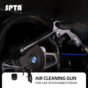 SPTA Car Cleaning Gun, Car Blow Gun Trumpet Head High Pressure Dryer Blow Gun, Car Cleaning Air Gun Kit, Vortex Air Cleaning Tool for Quickly Blasts Dirt and Dust from Surface