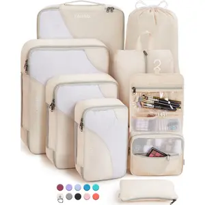 8 Pieces Packing Cubes for Travel, Sturdy Suitcase Organizer in 4 Sizes (Extra Large, Large, Medium, Small), OlarHike Luggage Cubes with Toiletry Bag, Travel Essentials, Cruise Ship Gifts for Women