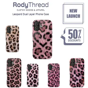 [Flash Deals] RodyThreads Pink Furry Leopard Phone Case, Glossy Faux Fur Cheetah Print iPhone 17 Pro Max Cases Girls, Y2K Aesthetic Case For iPhone 17 16 15 14 13 12, Samsung Galaxy S25 S24 S23