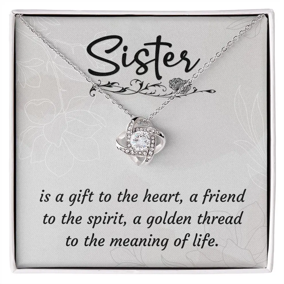 A Sister is a Gift Necklace,Sisters Gifts From Sister Necklaces For 2 Big Sister and Little Sister Happy Birthday Present For Women Jewelry Best Sister with Message Card and Gift Box