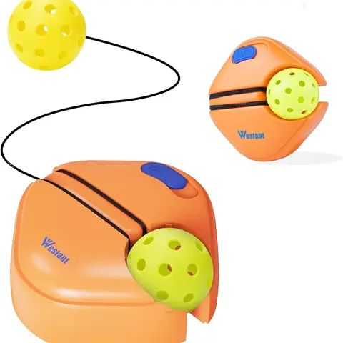 Pickleball Trainer Rebounder with 2 Balls, Adjustable String Length, Portable Solo Practice Aid for Adults - Supports Dinks, Resets, No Serves & Dinks, Match Buddy