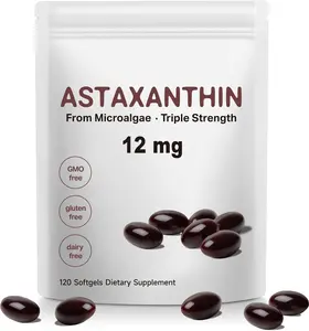 Astaxanthin Tanning Pills 12mg, 120 Softgels Triple Strength Skin Vitamins for Women with Antioxidant Activity, Supports Eye Joint Internal Circulation Health Supplement Non-GMO & No Gluten