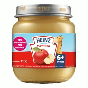Heinz Apple Compota 113g | Smooth Pureed Apple Baby Food, Convenient Jar