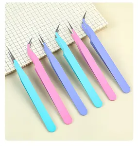 High Precision Mini Tweezers Set and 2 Counts/set DIY Scrapbooking Tool Creative Tweezers for Stickers, Home, School and Office
