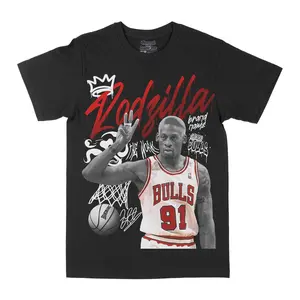 Rodzilla Graphic Tee, Y2K Rap Streetwear T-Shirt, Unisex Crew Neck, Vintage Hip-Hop Graphic, Sports Style, Casual Cotton Fit