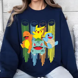Charmander Squirtle Bulbasaur Pikachu P0kemon Shirt, P0kemon ballon team shirt, P0kemon Character Shirt, Legend Anime Sweatshirt, Anime Lover Shirt,  Legend Vintage T-shirt