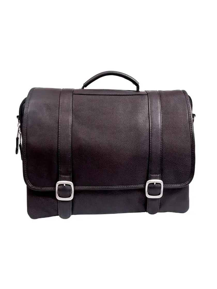 Canyon B101-03 Willow Rock Computer Leather Briefcase, Black