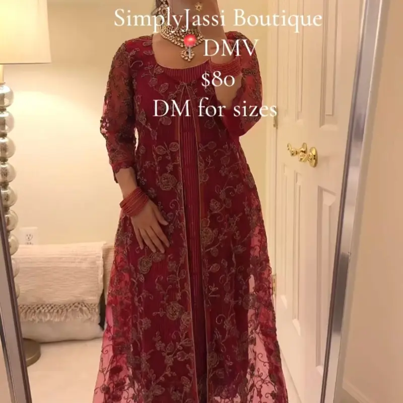 (SIZE38) SimplyJassi Boutique The Queen Set Diwali Chic Elegant Three-Piece Outfit with Embroidered Jacket Kurti & Matching Pants