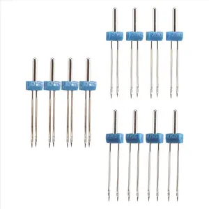 12 Pieces Twin Needles, Double Twin Needles with Plastic Box for Household Sewing Machine, 3 Sizes Mixed 2.0/ 90, 3.0/ 90, 4.0/ 90
