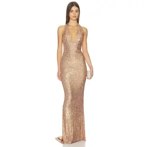 Nookie Diva Plunge Gown in Caramel