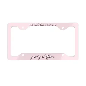 Aesthetic License Plate Frame, everybody knows that I'm a good girl officer, Cute Car Decor, Gift for Car Lovers