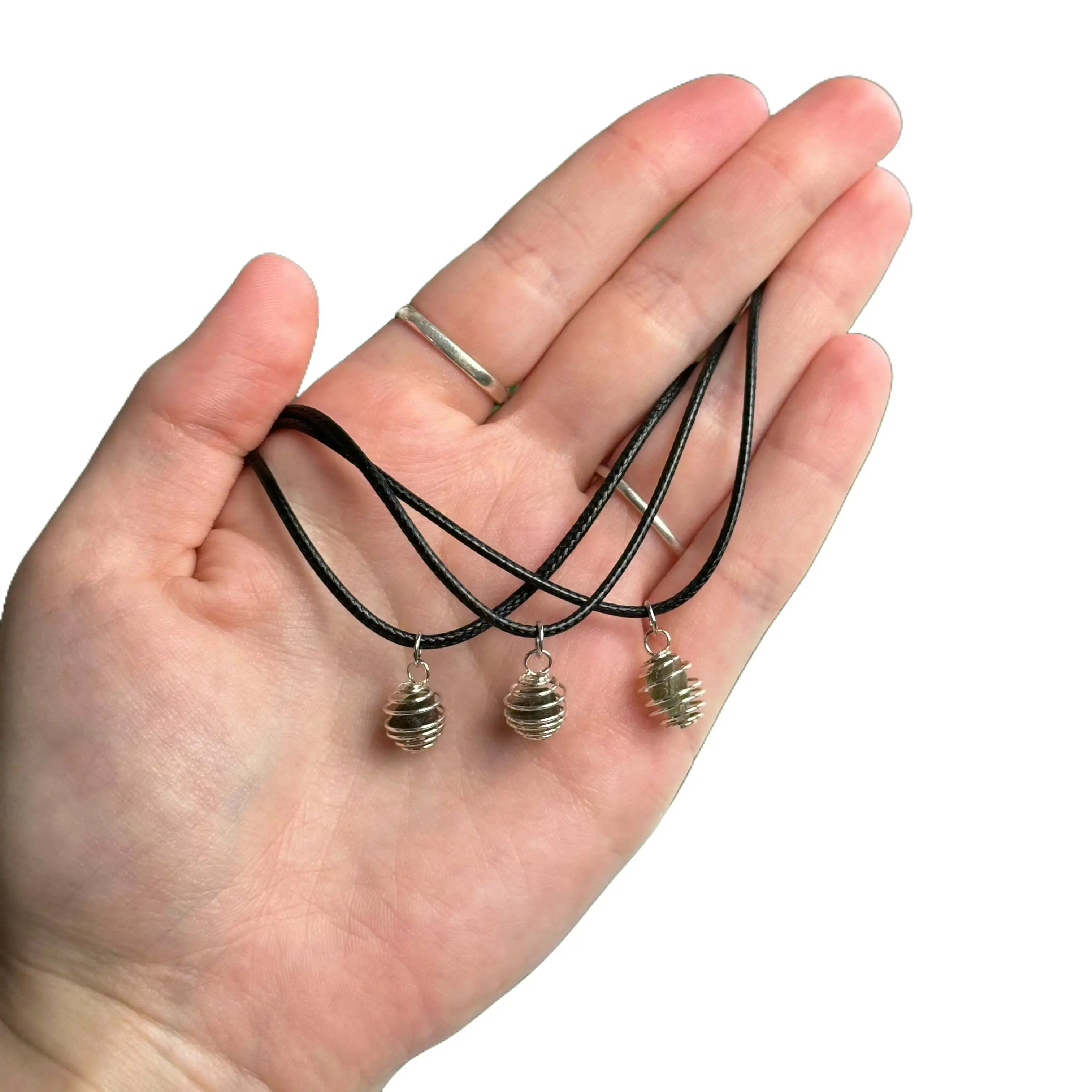 Mini Moldavite Cage Necklaces