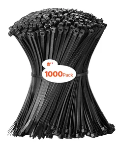 1000 Pack 8-Inch Nylon Cable Zip Ties, 45-Lb High Tensile Strength, Heavy Duty Cable Management Ties For Home, Office, Workshop, Automotive, Electronics, And Bundling, Reusable Weather Resistant