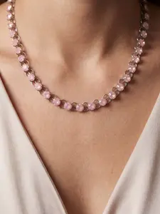 Pink Diamond Iridescent Bead Necklace – Versatile Spring/Summer Jewelry for Women – The Perfect Birthday, Anniversary, or Holiday Gift for Her