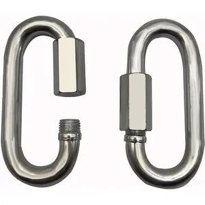 Threaded Quick Link Trailer Safety Chain Hook Carabiner Clip 5/16-Inch Diameter 8,000 lbs Break Strength