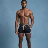 Men's 3" Inseam Lightweight Performance Shorts - Free-Move Mesh, Quick-Dry, Split V-Cut Sides, Elastic Waistband, 2 Side Slant Pockets, 100% Polyester Breathable, Running Training Bottoms, All Seasons, Cold Wash, M(32.5-36.5), 2XL(39.5-43),sohochic
