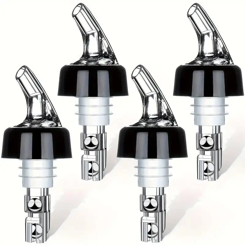 Modern Quick Shot Measured Bottle Pourers, 4 Counts Portable Accurate Cocktail Dispensing Pourers, Bar Utensils for Home Kitchen Party Picnic, Home Bar Accessories