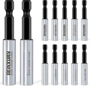 12 count 2.5 Inches  Bit Holders, Cr-V Extension Socket Drill Bit  Holder Hex Shank Quick-Change Drill Bit Guide