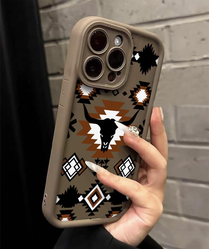 Western style long horn design Phone case for iPhone Samsung Galaxy cases 16Pro Max 16 14 13 12 11 XR XS Plus E S25 S24 S22 S23  Advanced fashion gift Full Body Protection Shockproof TPU Soft Silicone Cover