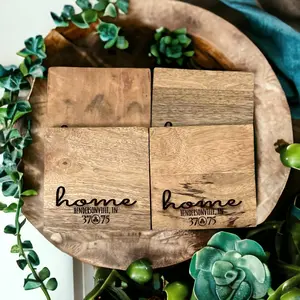 Custom engraved wood coasters - personalized - wood - coasters - zip code coaster - Tennessee - new home gift - engraved coasters