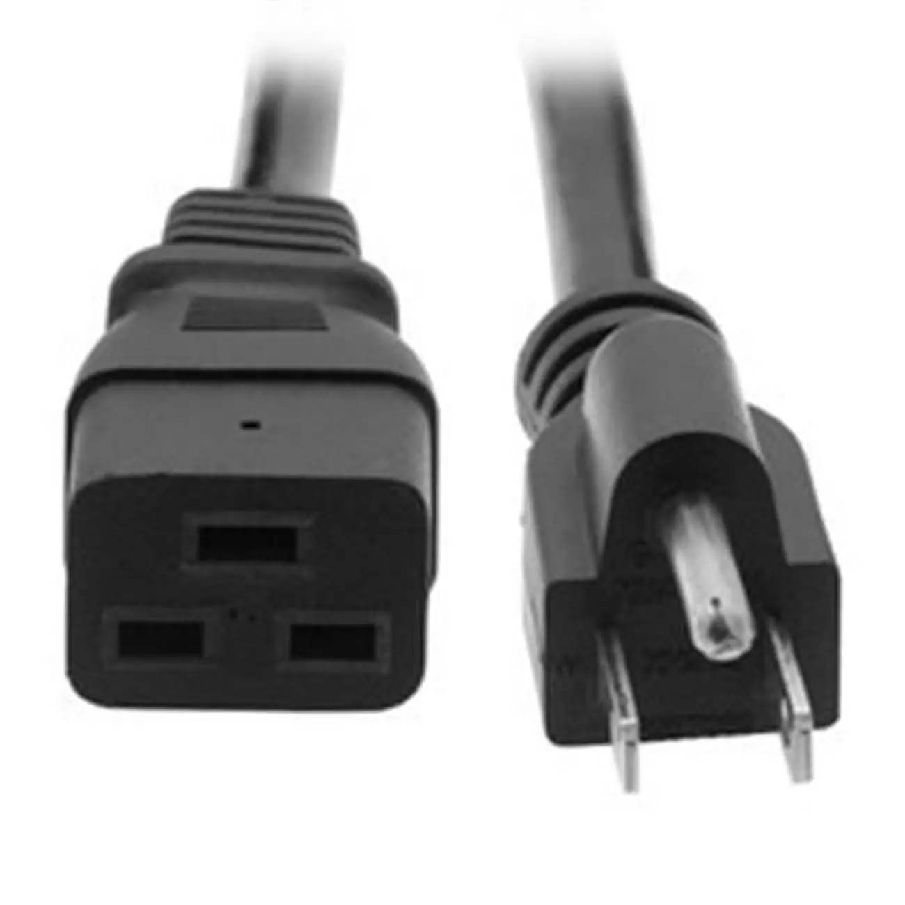 CableWholesale 10W2-42206 6 ft. 300V C19 to NEMA 5-15P Power Cord SJT with 14 AWG 3 Conductor - Black