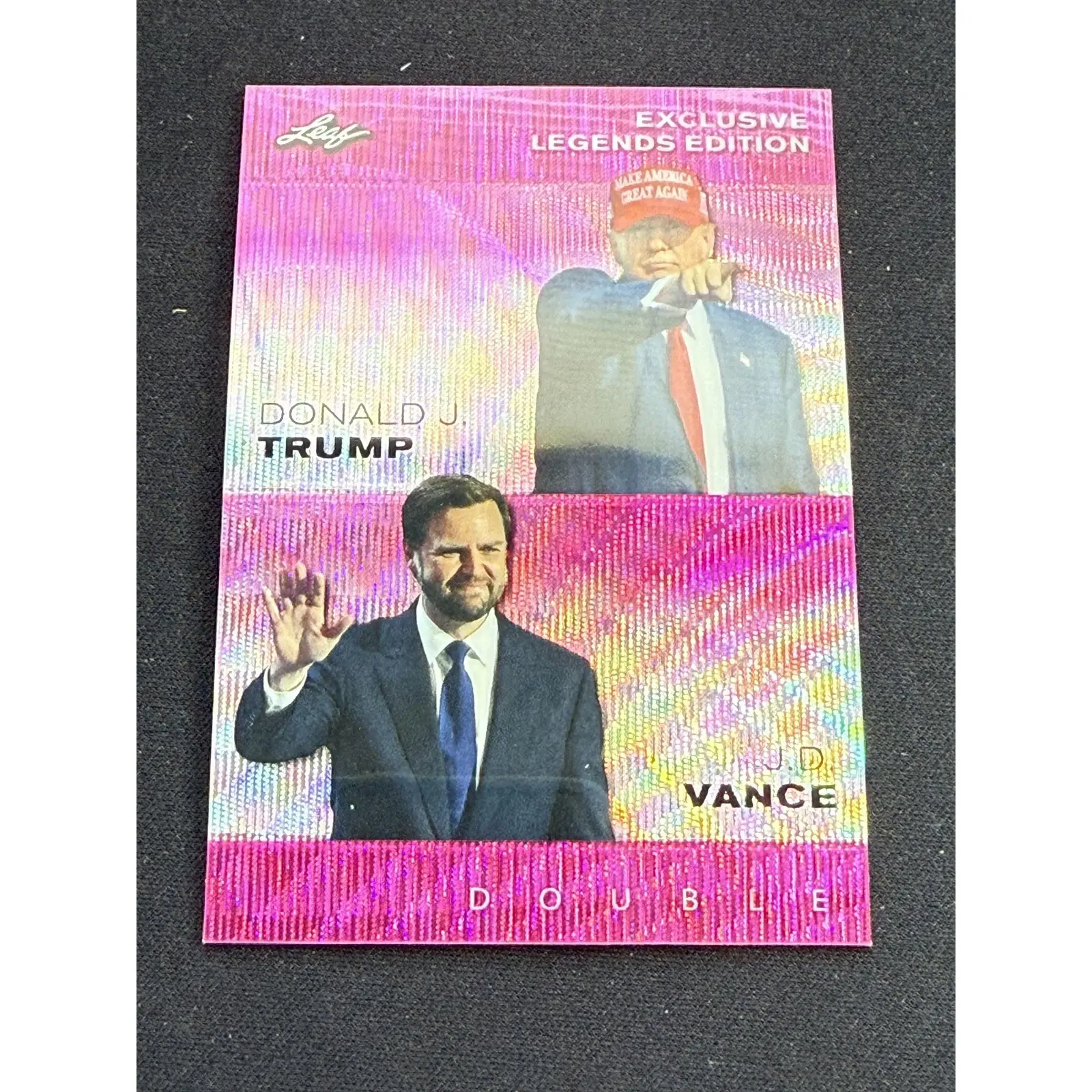 Donald J Trump / JD Vance 2024 Leaf Metal Dual Pink /10 RC