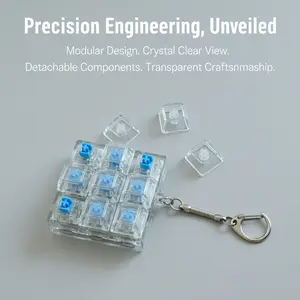 Decompression 9 Keyboard Key Toy for Adults, Antistress Toys for Boys & Girls, Anti Stress Finger Keyboard Games Stress Relief Fidgeting Keychain