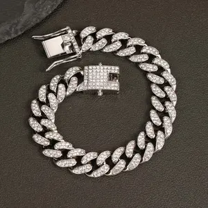 Bracelet for Women Men Cuban Link Watch Bracelets Zinc Alloy Miami Cuban Bracelets 8in Bracelet Hip Hop Rapper Jewelry Gift for Men Wristband Gift