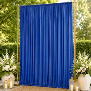 10ft x 14ft Spandex Backdrop Curtain Royal Blue, 4-Way Stretch Wrinkle-Free Photo Booth Backdrop with Rod Pockets for Wedding & Events
