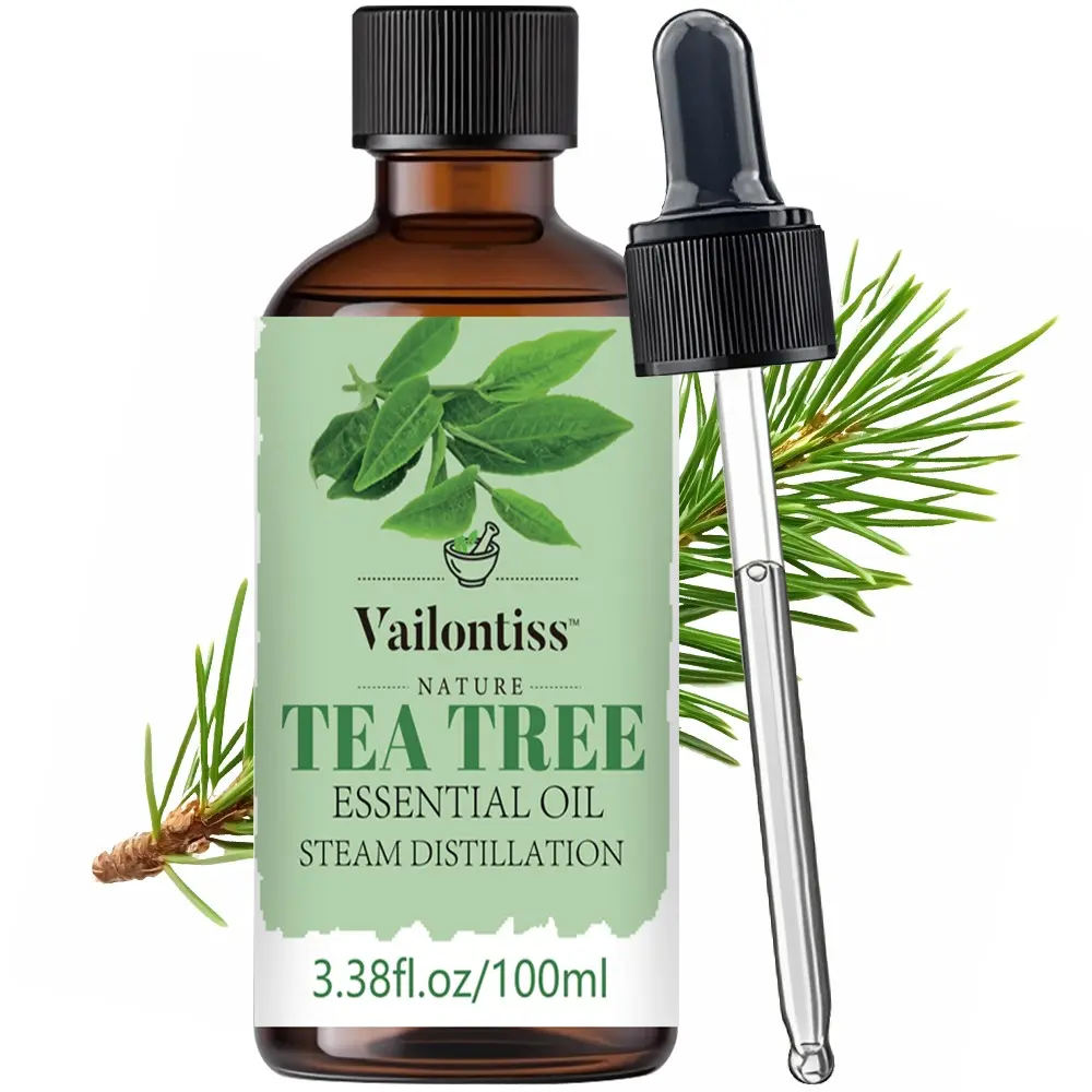 Tea Tree Essential Oil 100ML, Herbal, Reduces Acne & Dandruff, Suitable for Scalp Care, Skin Care, Body Care, Aromatherapy, Massage, Diffuser Use