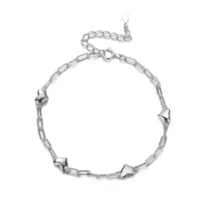 This 925 sterling silver bracelet showcases a minimalist heart design, stylish and versatile for women and girls. It makes a delicate and unique gift for birthdays and everyday wear.