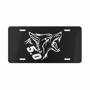 Coyote 5.0 Aluminum License Plate, Mustang Style Vanity Front Tag, Garage Decor 12x6